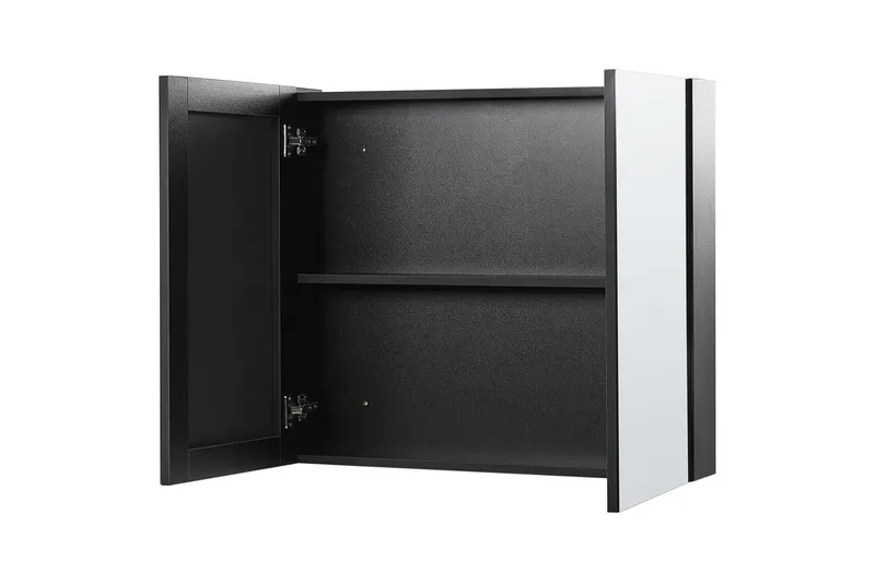 Badrumsskåp med spegel Navarra Svart, Silver, 80x14x70 cm - Svart, Silver, 80x14x70 cm - Hus & renovering - Kök & bad - Badrum - Badrumsmöbler & badrumsinredning - Spegelskåp badrum