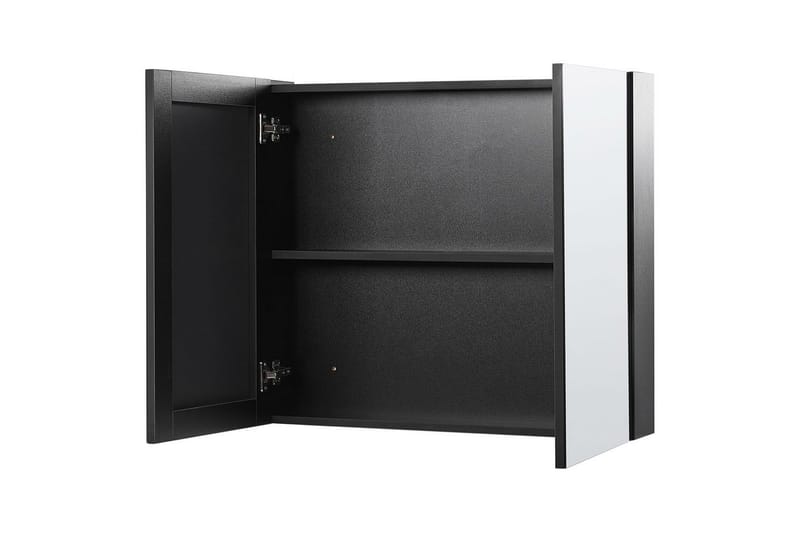 Badrumsskåp med spegel Navarra Svart, Silver, 80x14x70 cm - Svart, Silver, 80x14x70 cm - Hus & renovering - Kök & bad - Badrum - Badrumsmöbler & badrumsinredning - Spegelskåp badrum