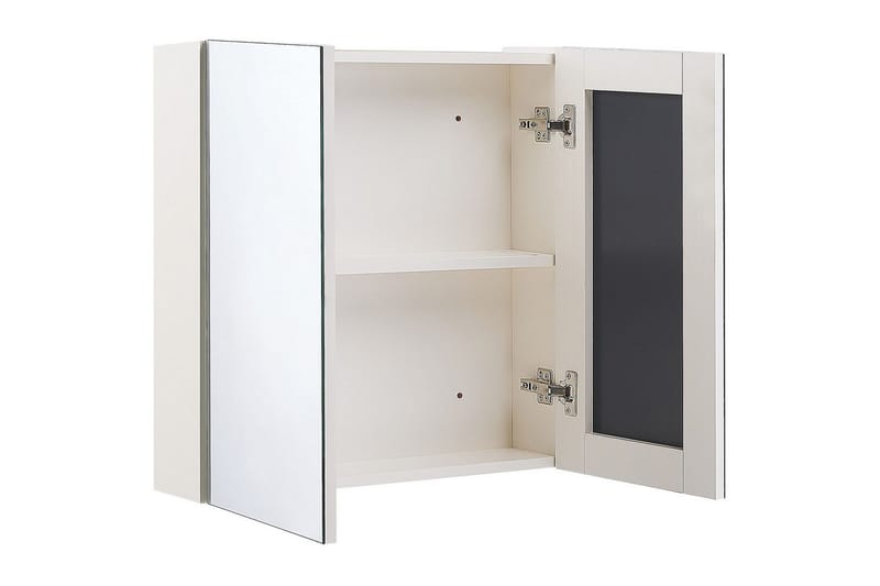 Badrumsskåp med spegel Navarra Vit, Silver, 60x14x60 cm - Vit, Silver, 60x14x60 cm - Hus & renovering - Kök & bad - Badrum - Badrumsmöbler & badrumsinredning - Spegelskåp badrum