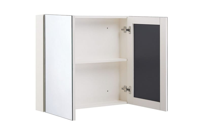 Badrumsskåp med spegel Navarra Vit, Silver, 80x14x70 cm - Vit, Silver, 80x14x70 cm - Hus & renovering - Kök & bad - Badrum - Badrumsmöbler & badrumsinredning - Spegelskåp badrum