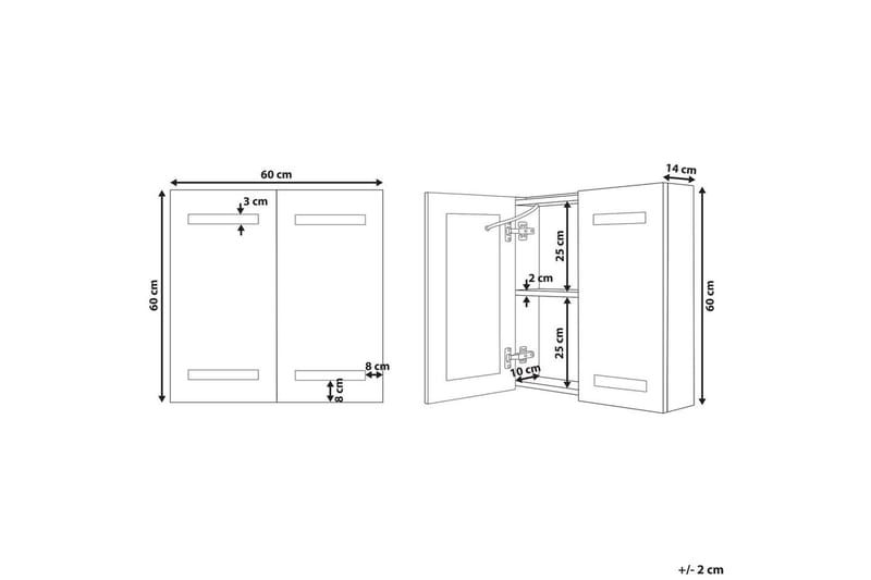 Badrumsskåp med spegel Talagapa - Hus & renovering - Kök & bad - Badrum - Badrumsmöbler & badrumsinredning - Spegelskåp badrum