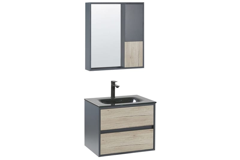 Badrumsskåp Teruel Grå, ljust trä, 60x48x70 cm - Grå, ljust trä, 60x48x70 cm - Hus & renovering - Kök & bad - Badrum - Badrumsmöbler & badrumsinredning - Badrumsskåp