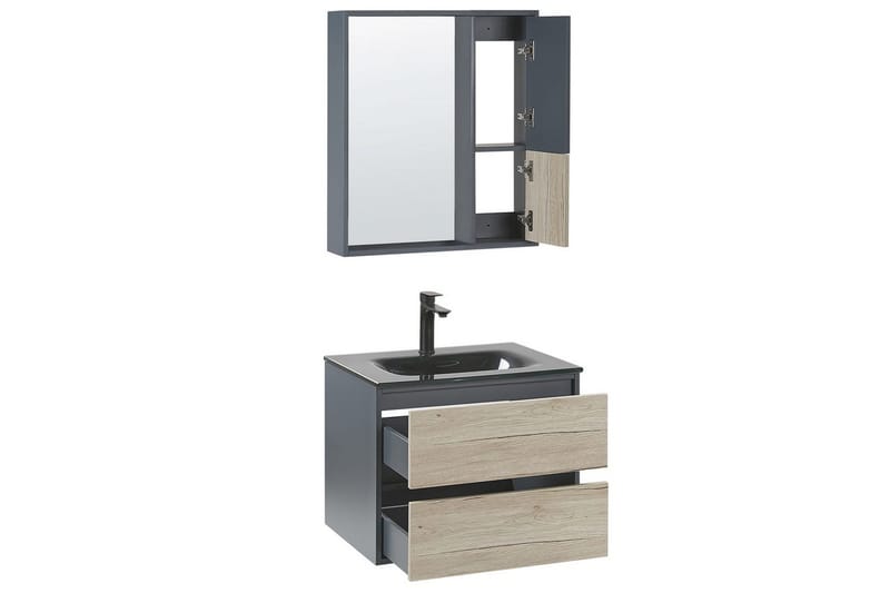 Badrumsskåp Teruel Grå, ljust trä, 60x48x70 cm - Grå, ljust trä, 60x48x70 cm - Hus & renovering - Kök & bad - Badrum - Badrumsmöbler & badrumsinredning - Badrumsskåp