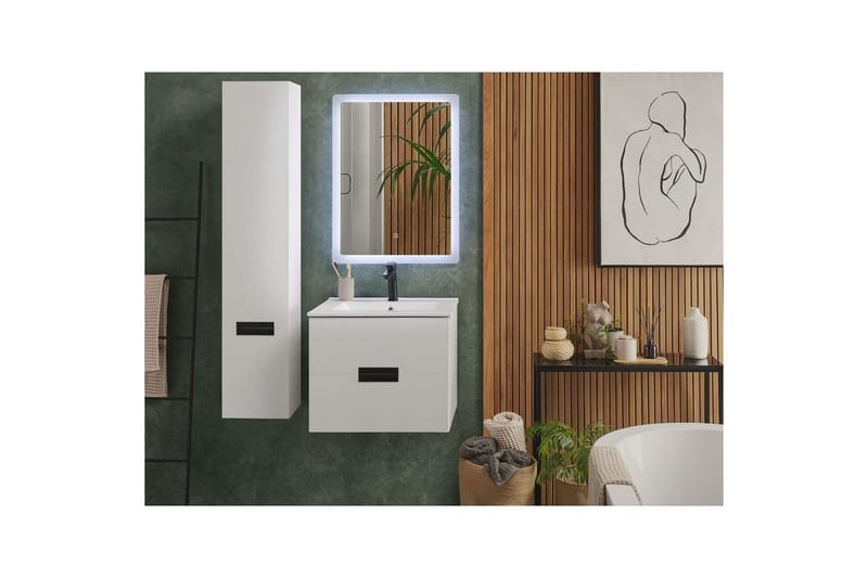 Badrumsskåp Tudela Vit - Vit - Hus & renovering - Kök & bad - Badrum - Badrumsmöbler & badrumsinredning - Badrumsskåp