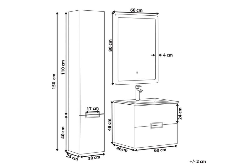 Badrumsskåp Tudela Vit - Vit - Hus & renovering - Kök & bad - Badrum - Badrumsmöbler & badrumsinredning - Badrumsskåp