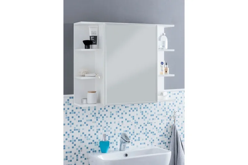 Badrumsskåp Wohnling Modern med spegeldörr tillverkad av vit spånskiva - Hus & renovering - Kök & bad - Badrum - Badrumsmöbler & badrumsinredning - Spegelskåp badrum