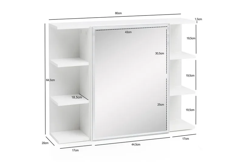 Badrumsskåp Wohnling Modern med spegeldörr tillverkad av vit spånskiva - Hus & renovering - Kök & bad - Badrum - Badrumsmöbler & badrumsinredning - Spegelskåp badrum