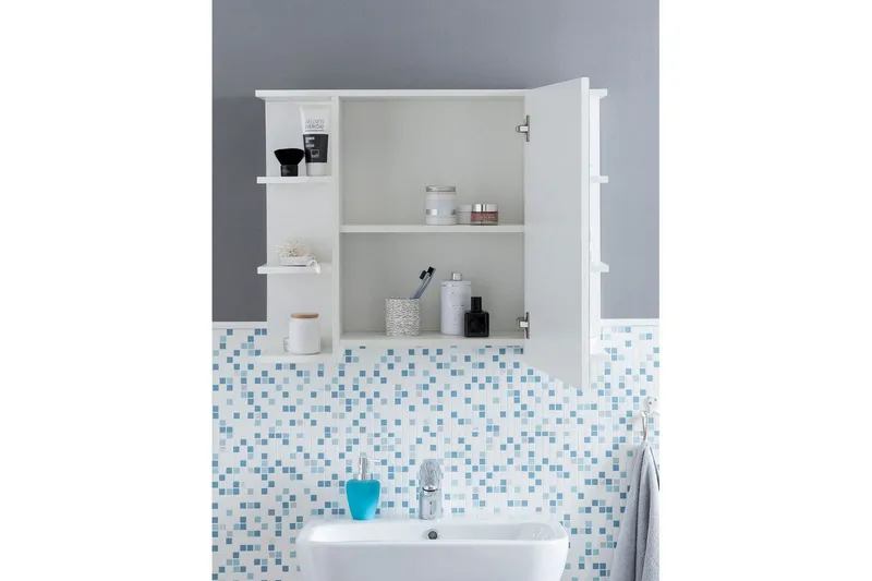 Badrumsskåp Wohnling Modern med spegeldörr tillverkad av vit spånskiva - Hus & renovering - Kök & bad - Badrum - Badrumsmöbler & badrumsinredning - Spegelskåp badrum