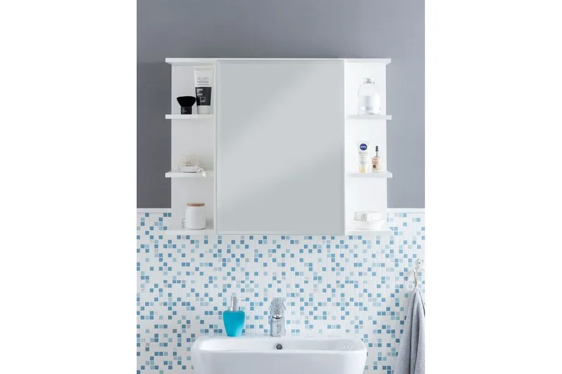 Badrumsskåp Wohnling Modern med spegeldörr tillverkad av vit spånskiva - Hus & renovering - Kök & bad - Badrum - Badrumsmöbler & badrumsinredning - Spegelskåp badrum