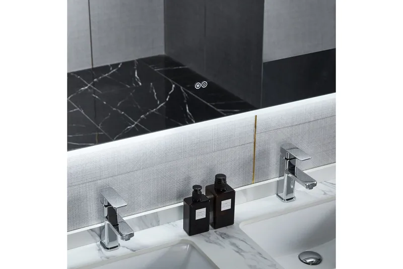 Badrumsspegel 100x80 cm med LED-belysning och anti-fog - Hus & renovering - Kök & bad - Badrum - Badrumsmöbler & badrumsinredning - Badrumsspegel