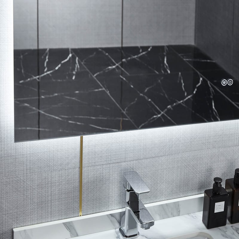 Badrumsspegel 120x100 cm med LED-belysning och anti-fog - Hus & renovering - Kök & bad - Badrum - Badrumsmöbler & badrumsinredning - Spegelskåp badrum