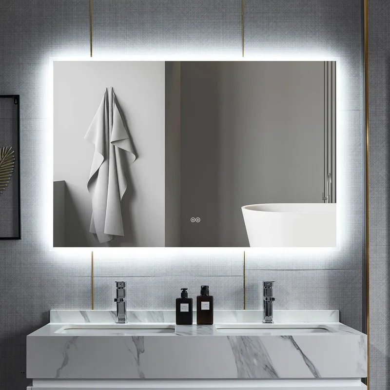 Badrumsspegel 120x80cm | LED-belysning & anti-fog, undefined