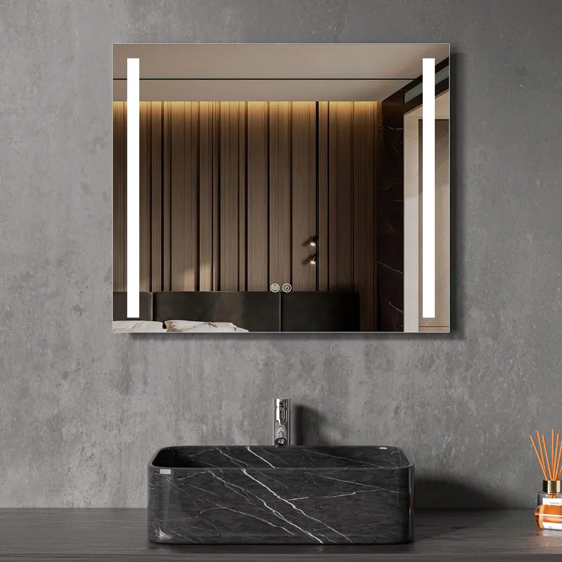 Badrumsspegel 60x70cm | LED-lyse sidor & anti-fog | Rektangulär, undefined