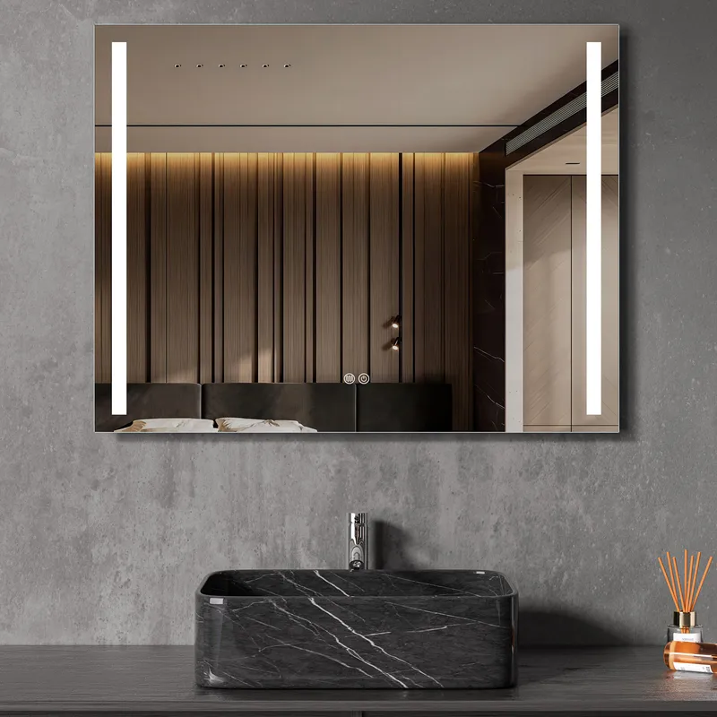 Badrumsspegel 90x70cm | LED-lyse sidor & anti-fog | Rektangulär, undefined