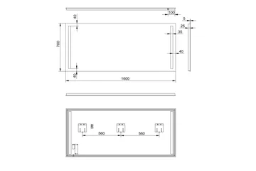 Allejaure Spegel 160x70 cm - Silver - Hus & renovering - Kök & bad - Badrum - Badrumsm öbler & badrumsinredning - Badrumsspegel
