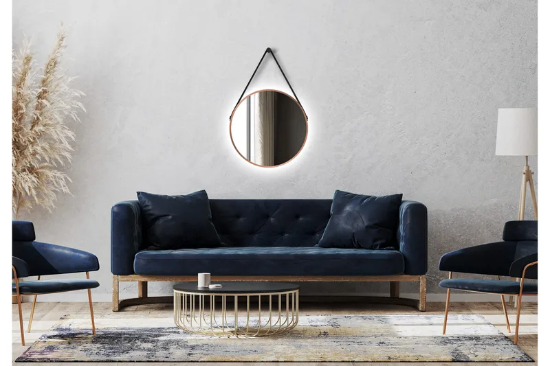 Allejaure Spegel 50 cm Rund - Koppar - Hus & renovering - Kök & bad - Badrum - Badrumsmöbler & badrumsinredning - Badrumsspegel