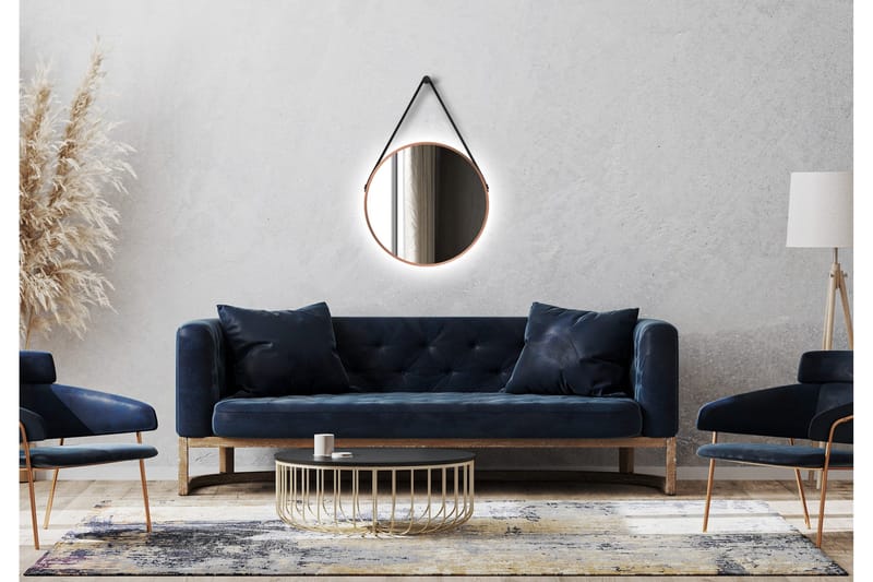 Allejaure Spegel 50 cm Rund - Koppar - Hus & renovering - Kök & bad - Badrum - Badrumsmöbler & badrumsinredning - Badrumsspegel