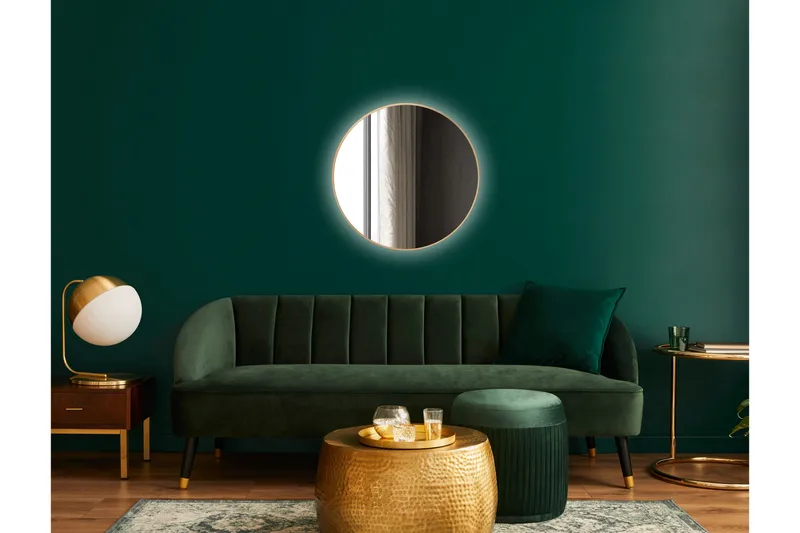 Allejaure Spegel 80 cm Rund - Guld - Hus & renovering - Kök & bad - Badrum - Badrumsmöbler & badrumsinredning - Badrumsspegel