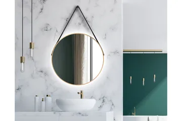 Allejaure Spegel 80 cm Rund - Guld - Hus & renovering - Kök & bad - Badrum - Badrumsmöbler & badrumsinredning - Badrumsspegel