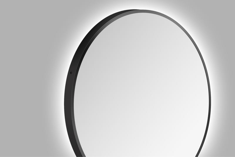 Allejaure Spegel 80 cm Rund - Svart - Badrumsspegel - Badrumsspegel med belysning