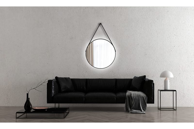 Allejaure Spegel 80 cm Rund - Svart - Hus & renovering - Kök & bad - Badrum - Badrumsmöbler & badrumsinredning - Badrumsspegel