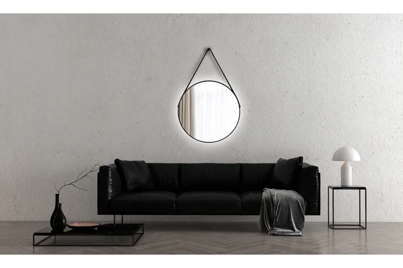 Allejaure Spegel 80 cm Rund - Svart - Hus & renovering - Kök & bad - Badrum - Badrumsmöbler & badrumsinredning - Badrumsspegel