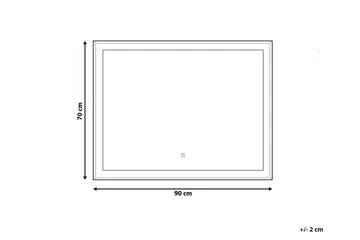 Argens Spegel 70x90 cm LED - Silver - Hus & renovering - Kök & bad - Badrum - Badrumsmöbler & badrumsinredning - Badrumsspegel
