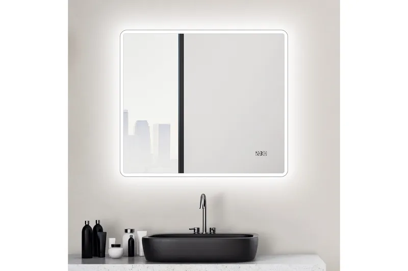 Aspsele Badrumsspegel 80x70 cm LED-belysning, undefined