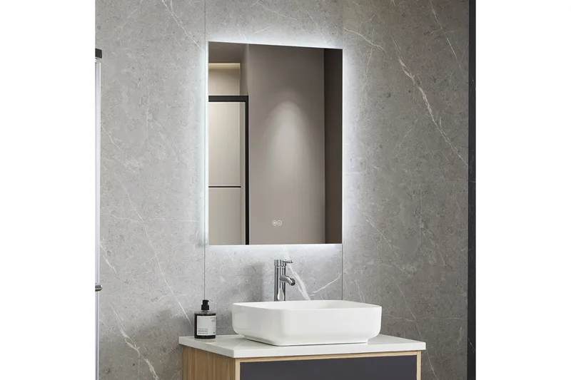 Badrumsspegel 60x80cm med LED-belysning och anti-fog - Lyfco - Hus & renovering - Kök & bad - Badrum - Badrumsmöbler & badrumsinredning - Badrumsspegel