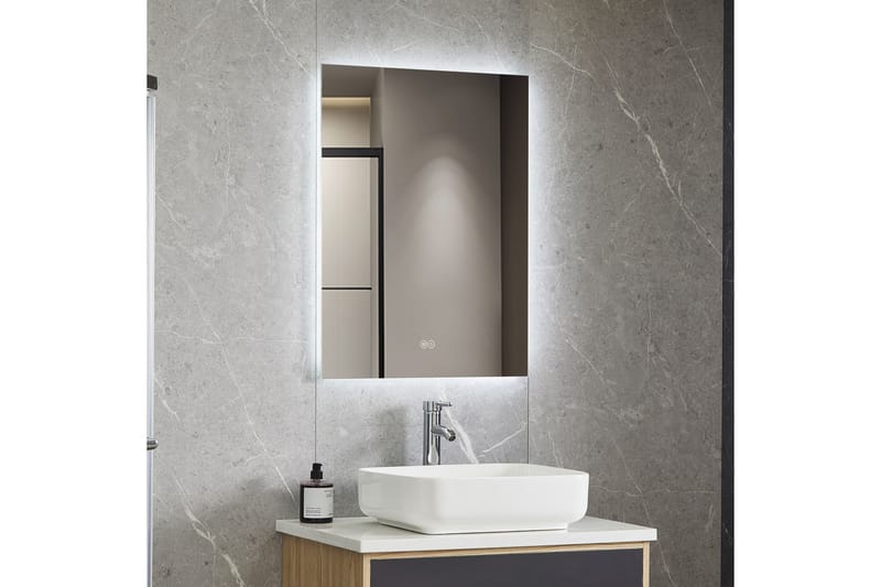 Badrumsspegel 60x80cm med LED-belysning och anti-fog - Lyfco - Hus & renovering - Kök & bad - Badrum - Badrumsmöbler & badrumsinredning - Badrumsspegel