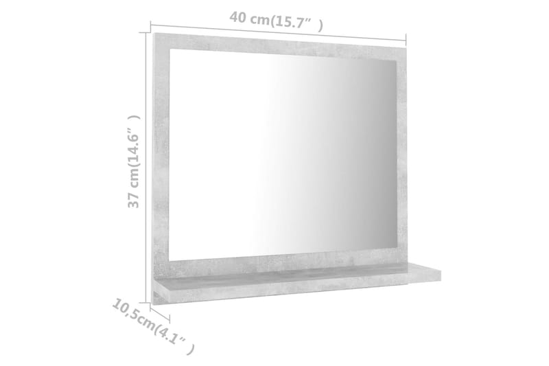 Badrumsspegel betonggrå 40x10,5x37 cm spånskiva - Grå - Hus & renovering - Kök & bad - Badrum - Badrumsmöbler & badrumsinredning - Badrumsspegel