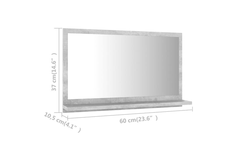 Badrumsspegel betonggrå 60x10,5x37 cm spånskiva - Grå - Hus & renovering - Kök & bad - Badrum - Badrumsmöbler & badrumsinredning - Badrumsspegel