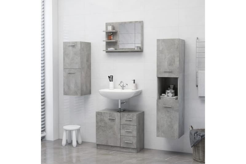 Badrumsspegel betonggrå 60x10,5x45 cm spånskiva - Grå - Hus & renovering - Kök & bad - Badrum - Badrumsmöbler & badrumsinredning - Badrumsspegel