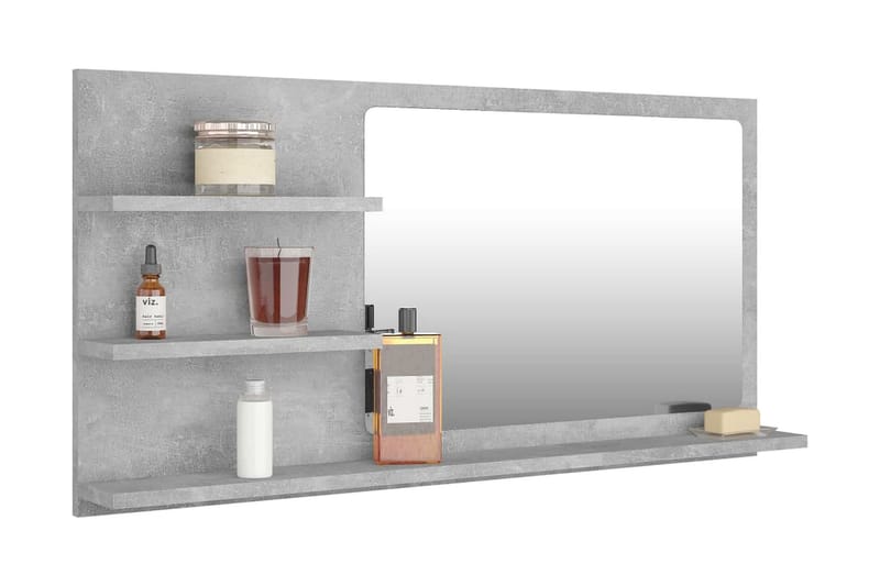 Badrumsspegel betonggrå 90x10,5x45 cm spånskiva - Grå - Hus & renovering - Kök & bad - Badrum - Badrumsmöbler & badrumsinredning - Badrumsspegel
