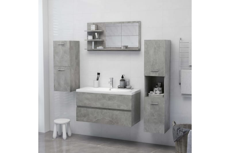 Badrumsspegel betonggrå 90x10,5x45 cm spånskiva - Grå - Hus & renovering - Kök & bad - Badrum - Badrumsmöbler & badrumsinredning - Badrumsspegel