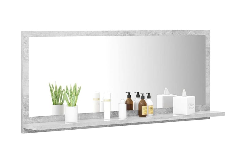 Badrumsspegel grå 90x10,5x37 cm spånskiva - Grå - Hus & renovering - Kök & bad - Badrum - Badrumsmöbler & badrumsinredning - Badrumsspegel