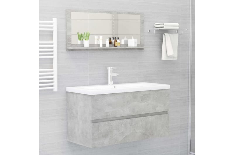 Badrumsspegel grå 90x10,5x37 cm spånskiva - Grå - Hus & renovering - Kök & bad - Badrum - Badrumsmöbler & badrumsinredning - Badrumsspegel
