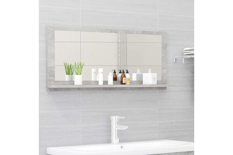 Badrumsspegel grå 90x10,5x37 cm spånskiva - Grå - Hus & renovering - Kök & bad - Badrum - Badrumsmöbler & badrumsinredning - Badrumsspegel