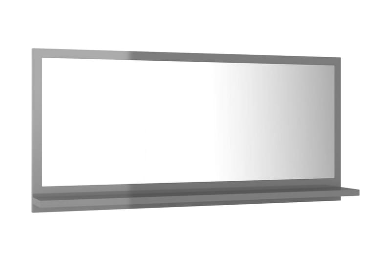 Badrumsspegel grå högglans 80x10,5x37 cm spånskiva - Grå - Badrumsspegel