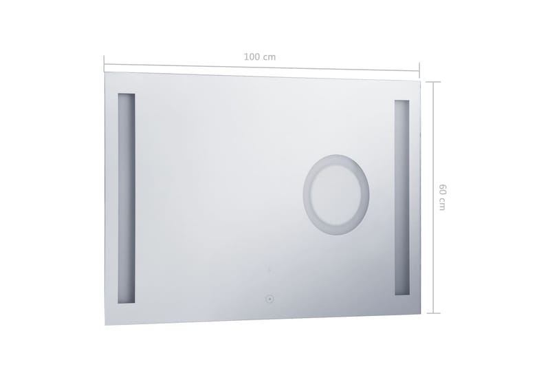 Badrumsspegel LED med touch-sensor 100x60 cm - Silver - Badrumsspegel - Badrumsspegel med belysning