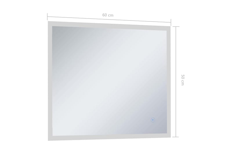 Badrumsspegel LED med touch-sensor 60x50 cm - Silver - Hus & renovering - Kök & bad - Badrum - Badrumsmöbler & badrumsinredning - Badrumsspegel
