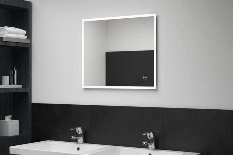 Badrumsspegel LED med touch-sensor 60x50 cm - Silver - Hus & renovering - Kök & bad - Badrum - Badrumsmöbler & badrumsinredning - Badrumsspegel