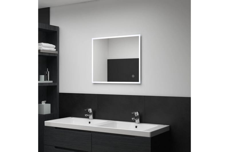 Badrumsspegel LED med touch-sensor 60x50 cm - Silver - Hus & renovering - Kök & bad - Badrum - Badrumsmöbler & badrumsinredning - Badrumsspegel