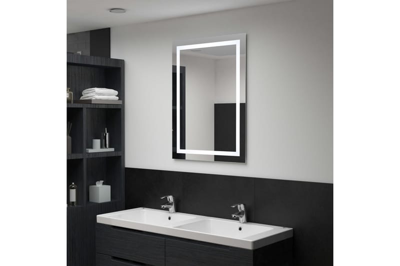 Badrumsspegel LED med touch-sensor 60x80 cm - Silver - Hus & renovering - Kök & bad - Badrum - Badrumsmöbler & badrumsinredning - Badrumsspegel