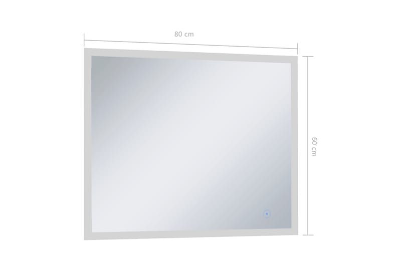 Badrumsspegel LED med touch-sensor 80x60 cm - Silver - Badrumsspegel - Badrumsspegel med belysning