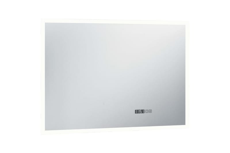 Badrumsspegel LED med touch-sensor och tidsdisplay 100x60 cm - Silver - Hus & renovering - Kök & bad - Badrum - Badrumsmöbler & badrumsinredning - Badrumsspegel
