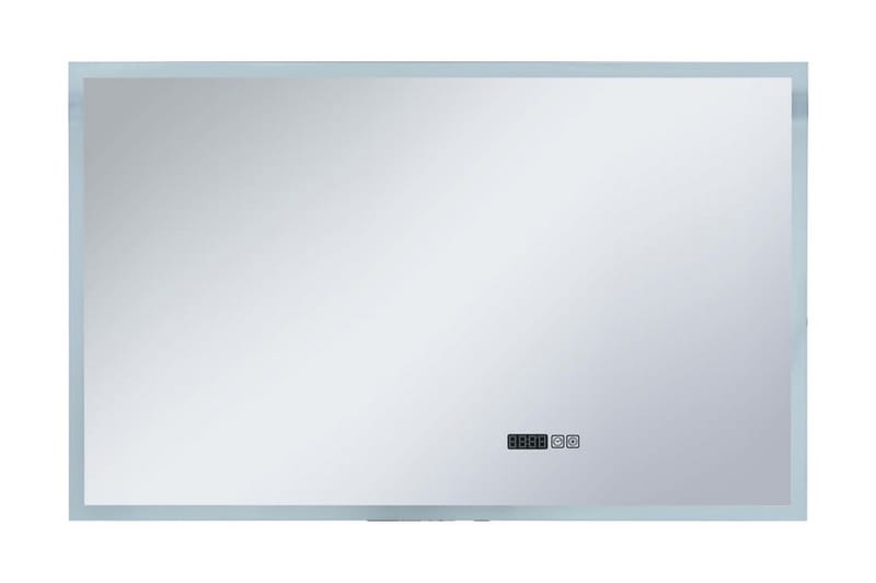 Badrumsspegel LED med touch-sensor och tidsdisplay 100x60 cm - Silver - Hus & renovering - Kök & bad - Badrum - Badrumsmöbler & badrumsinredning - Badrumsspegel