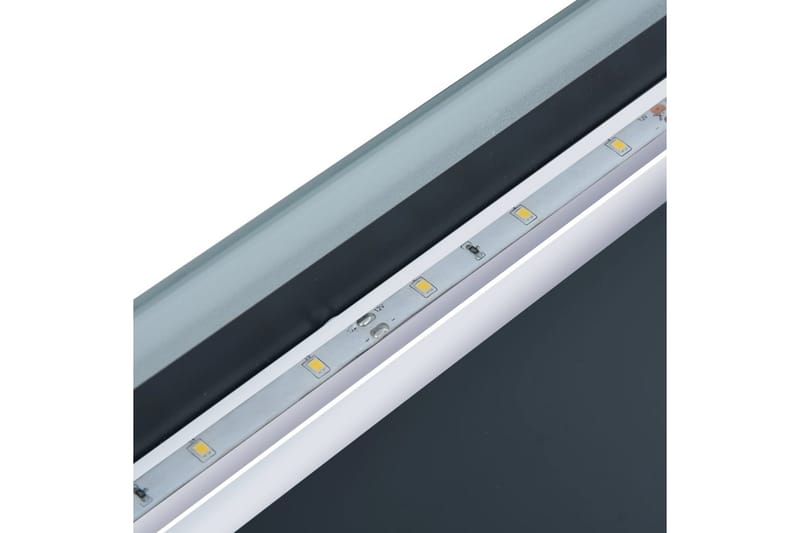 Badrumsspegel LED med touch-sensor och tidsdisplay 100x60 cm - Silver - Badrumsspegel - Badrumsspegel med belysning