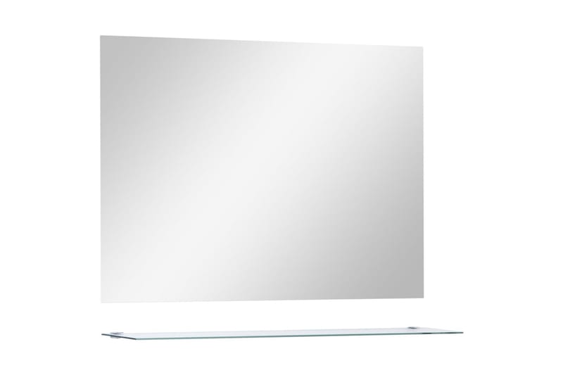 Badrumsspegel med hylla 80x60 cm härdat glas - Silver - Hus & renovering - Kök & bad - Badrum - Badrumsmöbler & badrumsinredning - Badrumsspegel