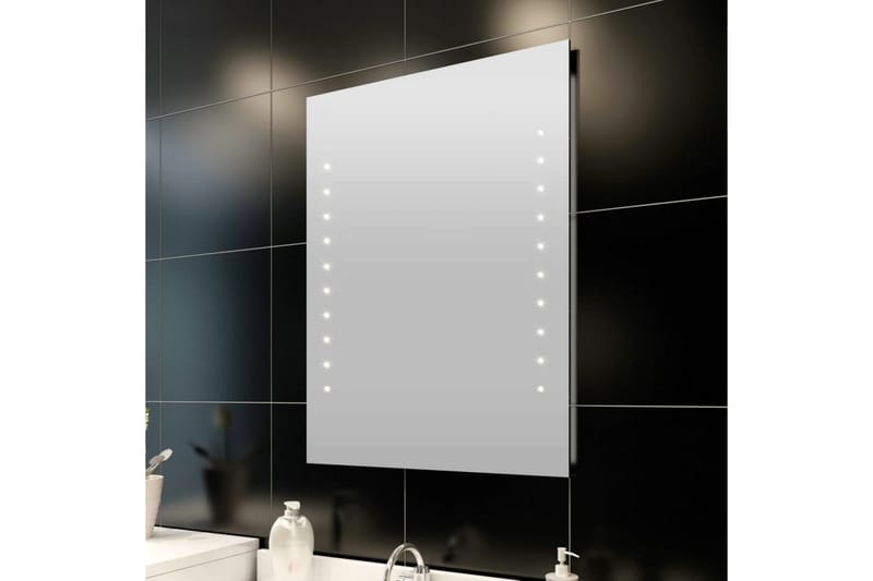 Badrumsspegel med LED-lampor 60x80 cm (LxH) - Silver - Badrumsspegel - Badrumsspegel med belysning